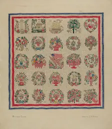 Friendship Quilt, c. 1937. Creator: Isabelle De Strange