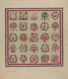 Friendship Quilt, c. 1937. Creator: Isabelle De Strange