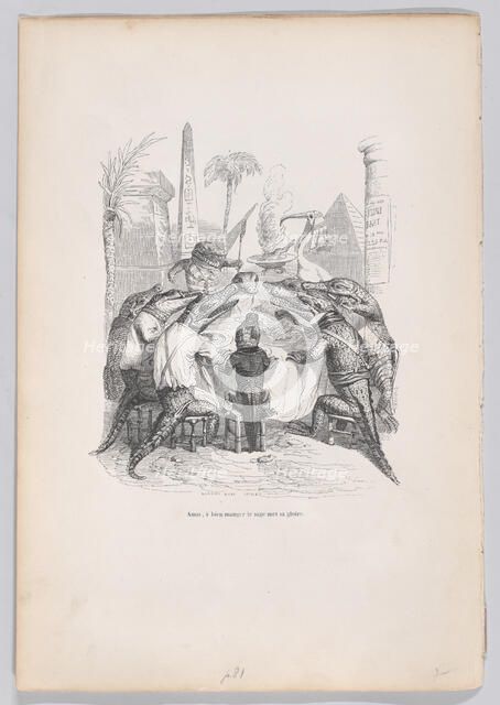 Friends, the wise one places his glory in eating well from Scenes from the Private ..., ca. 1837-47. Creator: Andrew Best Leloir.