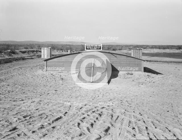 Friends basement church built May, 1939, Dead Ox Flat, Malheur County, Oregon, 1939. Creator: Dorothea Lange.