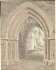 Friedberg, view of the castle through the lake gate, 1826. Creator: Friedrich Maximilian Hessemer