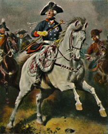 Friedrich der Große 1712-1786 als Schlachtenkönig. - Gemälde von Camphausen 1934. Creator: Unknown