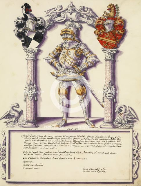 Friedrich II Hohenzollern; Chronicle of the Hohenzollern Family, about 1572. Creator: Jorg Ziegler.