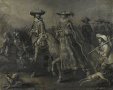 Friedrich V (1596-1632), Elector of the Palatinate, King of Bohemia, and his Wife..., 1626-1628. Creator: Adriaen van de Venne