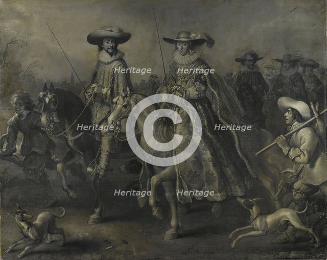 Friedrich V (1596-1632), Elector of the Palatinate, King of Bohemia, and his Wife..., 1626-1628. Creator: Adriaen van de Venne.
