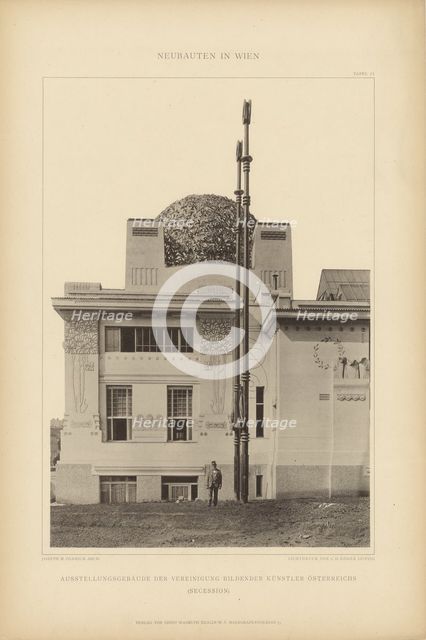 Friedrichstraße 12 – Secession – Detail of the façade facing the Getreidemarkt. From:... 1900. Creator: Röder, Carl Gottlieb, Graphische Anstalt (1812-1883).