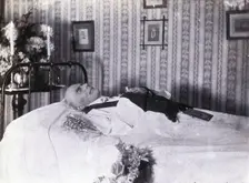 Friern Hospital, London: a dead man, probably a clergyman, 1890/1910. Creator: Unknown
