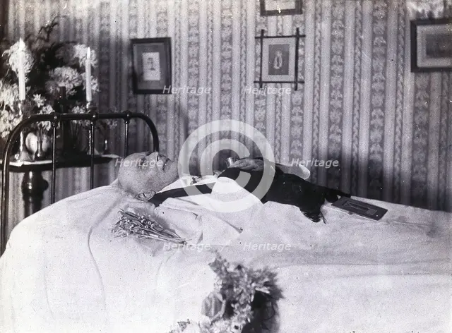Friern Hospital, London: a dead man, probably a clergyman, 1890/1910. Creator: Unknown.