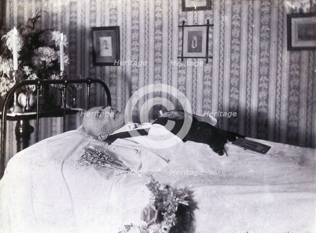 Friern Hospital, London: a dead man, probably a clergyman, 1890/1910. Creator: Unknown.