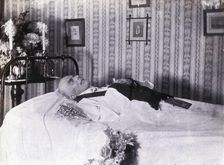 Friern Hospital, London: a dead man, probably a clergyman, 1890/1910. Creator: Unknown