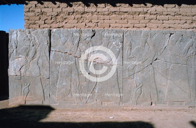 Frieze, Northwest Palace, Calah (Nimrud), Iraq, 1977. Creator: Vivienne Sharp.
