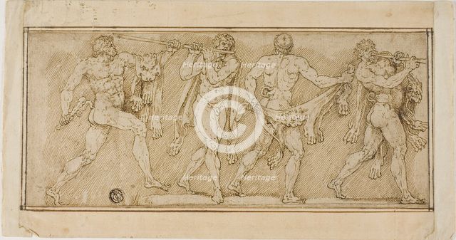 Frieze of Satyrs Wearing Lion Skins and Playing Pipes, n.d.