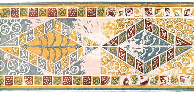 Frieze in the church at Saint-Pierre-de-Clages, Switzerland, (1928). Creator: Unknown.