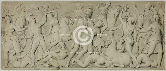Frieze with Battle of the Amazons, 19th century. Creator: Unknown.