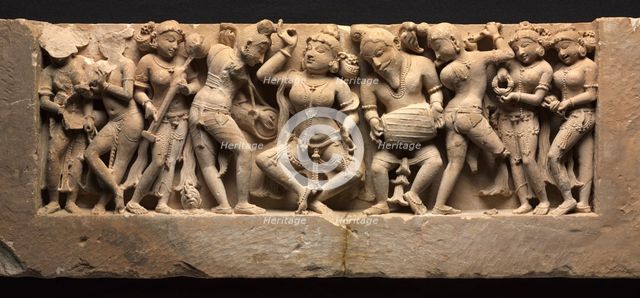 Frieze with Dancer and Musicians, c. 973. Creator: Unknown.