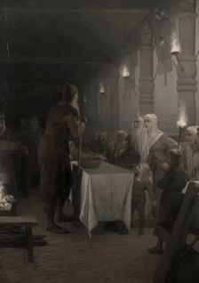 Frithiof comes to King Ring (from Frithiof's saga), 1880s. Creator: Johan August Malmström