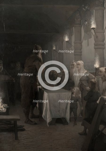 Frithiof comes to King Ring (from Frithiof's saga), 1880s. Creator: Johan August Malmström.