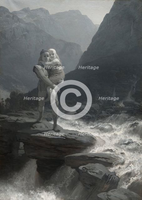 Frithiof and Ingeborg (from Frithiof's saga), 1880s. Creator: Johan August Malmström.