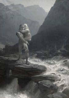 Frithiof and Ingeborg (from Frithiof's saga), 1880s. Creator: Johan August Malmström