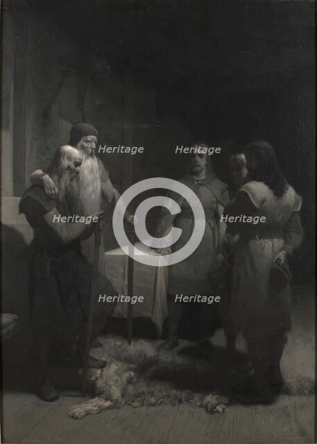 Frithiof's Saga: King Bele and Thorsten Vikingsson, 1880s. Creator: Malmström, August (1829-1901).