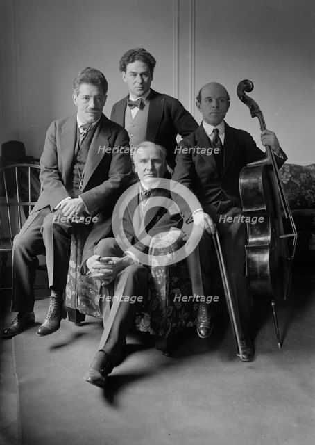 Fritz Kreisler, Harold Bauer, Walter Damrosch, Pablo Casals, 1917. Creator: Bain News Service.