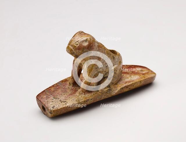 Frog effigy pipe, 200 BCE-500 CE. Creator: Unknown.