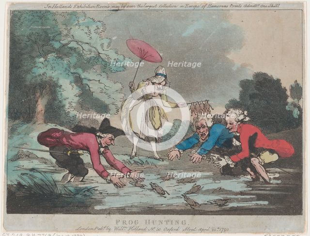 Frog Hunting, April 20, 1790., April 20, 1790. Creator: Thomas Rowlandson.