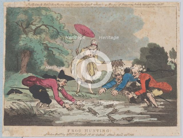 Frog Hunting, April 20, 1790., April 20, 1790. Creator: Thomas Rowlandson.