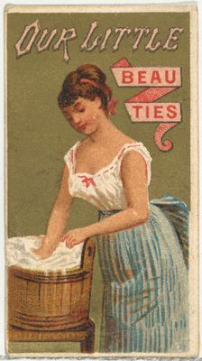 From the Girls and Children series (N58) promoting Our Little Beauties Cigarettes for Alle..., 1887. Creator: Allen & Ginter