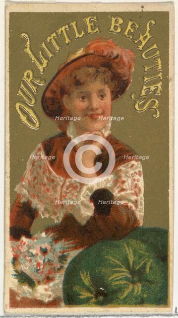 From the Girls and Children series (N58) promoting Our Little Beauties Cigarettes for Alle..., 1887. Creator: Allen & Ginter.