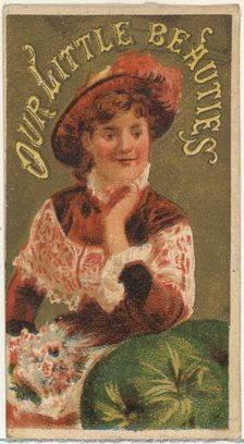 From the Girls and Children series (N58) promoting Our Little Beauties Cigarettes for Alle..., 1887. Creator: Allen & Ginter