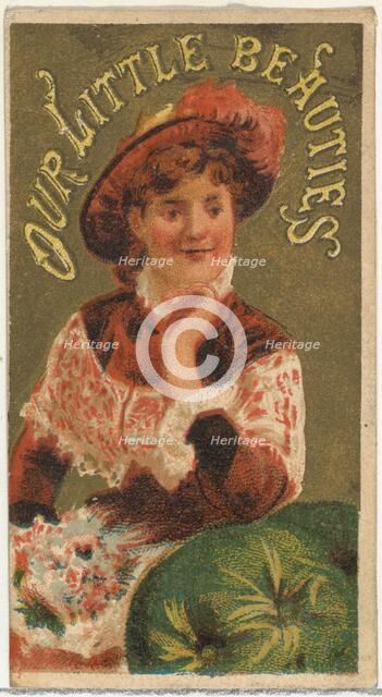 From the Girls and Children series (N58) promoting Our Little Beauties Cigarettes for Alle..., 1887. Creator: Allen & Ginter.