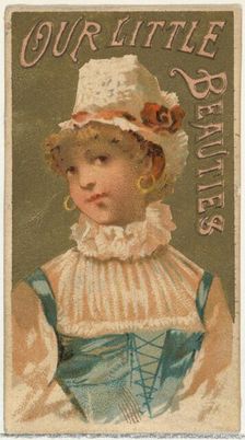 From the Girls and Children series (N58) promoting Our Little Beauties Cigarettes for Alle..., 1887. Creator: Allen & Ginter