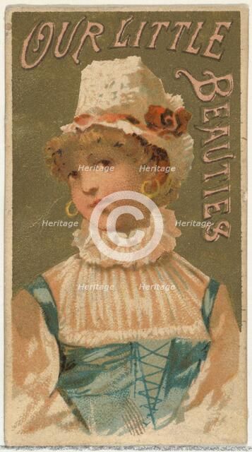 From the Girls and Children series (N58) promoting Our Little Beauties Cigarettes for Alle..., 1887. Creator: Allen & Ginter.