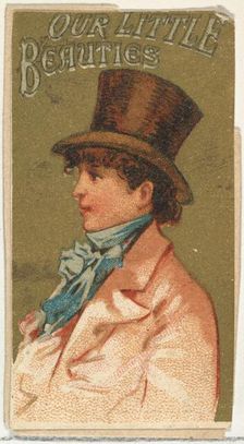 From the Girls and Children series (N58) promoting Our Little Beauties Cigarettes for Alle..., 1887. Creator: Allen & Ginter