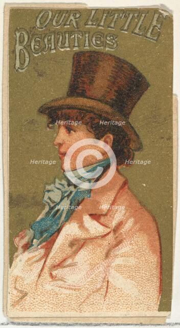 From the Girls and Children series (N58) promoting Our Little Beauties Cigarettes for Alle..., 1887. Creator: Allen & Ginter.