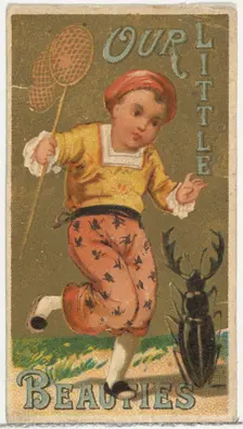 From the Girls and Children series (N58) promoting Our Little Beauties Cigarettes for Alle..., 1887. Creator: Allen & Ginter