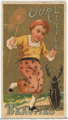 From the Girls and Children series (N58) promoting Our Little Beauties Cigarettes for Alle..., 1887. Creator: Allen & Ginter