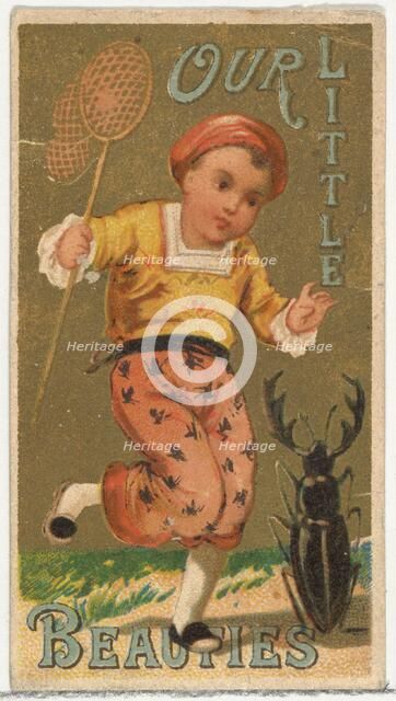 From the Girls and Children series (N58) promoting Our Little Beauties Cigarettes for Alle..., 1887. Creator: Allen & Ginter.