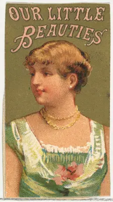 From the Girls and Children series (N58) promoting Our Little Beauties Cigarettes for Alle..., 1887. Creator: Allen & Ginter