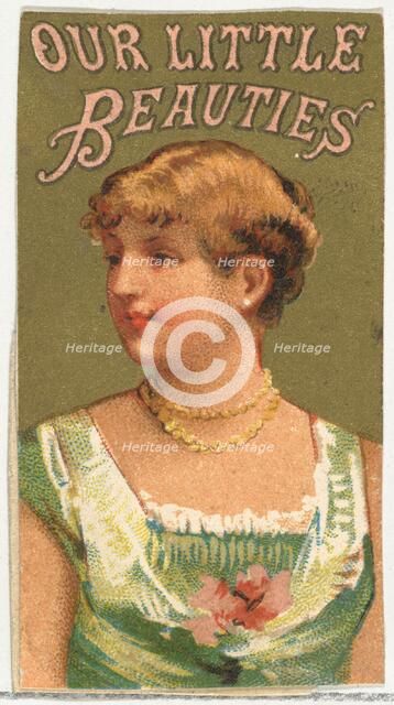 From the Girls and Children series (N58) promoting Our Little Beauties Cigarettes for Alle..., 1887. Creator: Allen & Ginter.