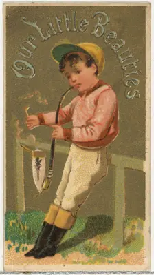From the Girls and Children series (N58) promoting Our Little Beauties Cigarettes for Alle..., 1887. Creator: Allen & Ginter