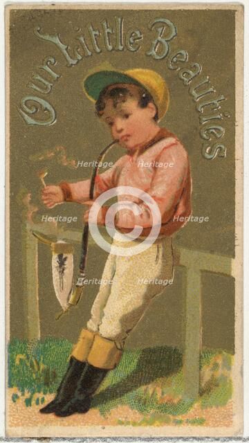 From the Girls and Children series (N58) promoting Our Little Beauties Cigarettes for Alle..., 1887. Creator: Allen & Ginter.