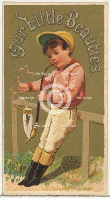 From the Girls and Children series (N58) promoting Our Little Beauties Cigarettes for Alle..., 1887. Creator: Allen & Ginter.
