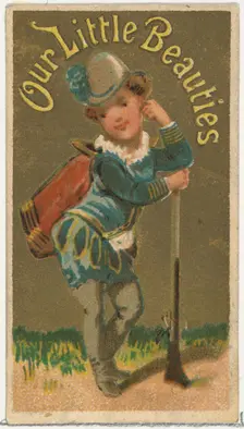 From the Girls and Children series (N58) promoting Our Little Beauties Cigarettes for Alle..., 1887. Creator: Allen & Ginter