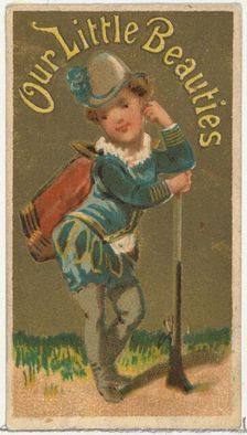 From the Girls and Children series (N58) promoting Our Little Beauties Cigarettes for Alle..., 1887. Creator: Allen & Ginter