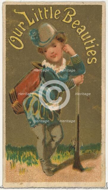 From the Girls and Children series (N58) promoting Our Little Beauties Cigarettes for Alle..., 1887. Creator: Allen & Ginter.