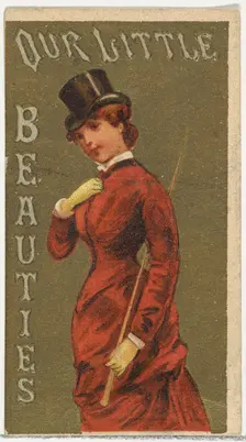 From the Girls and Children series (N58) promoting Our Little Beauties Cigarettes for Alle..., 1887. Creator: Allen & Ginter