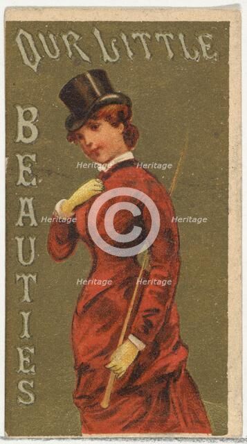 From the Girls and Children series (N58) promoting Our Little Beauties Cigarettes for Alle..., 1887. Creator: Allen & Ginter.