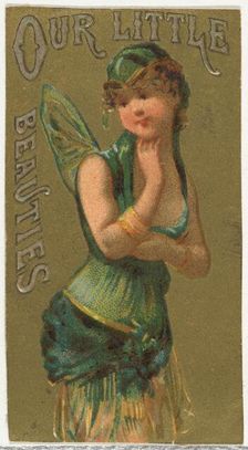 From the Girls and Children series (N58) promoting Our Little Beauties Cigarettes for Alle..., 1887. Creator: Allen & Ginter